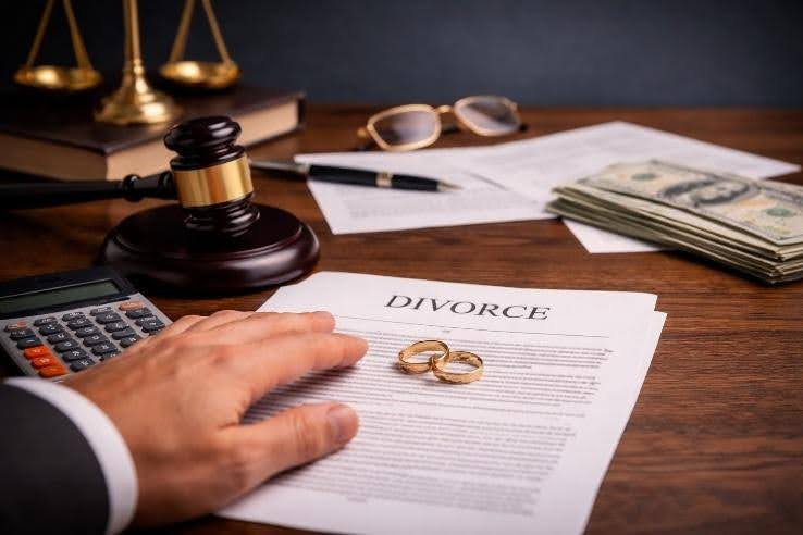 Divorce Agreement with Ring on Top